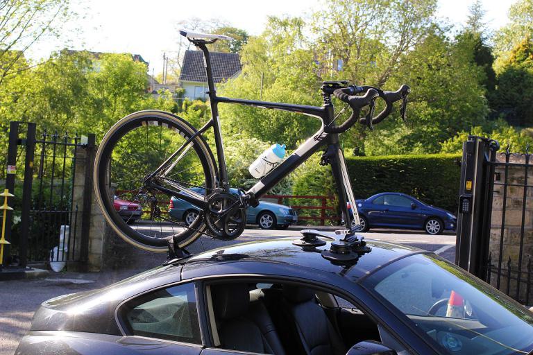 Bike Strapped to Car