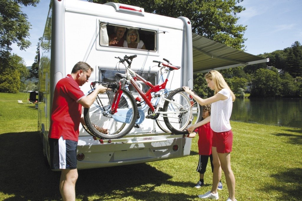 camper ladder bike rack