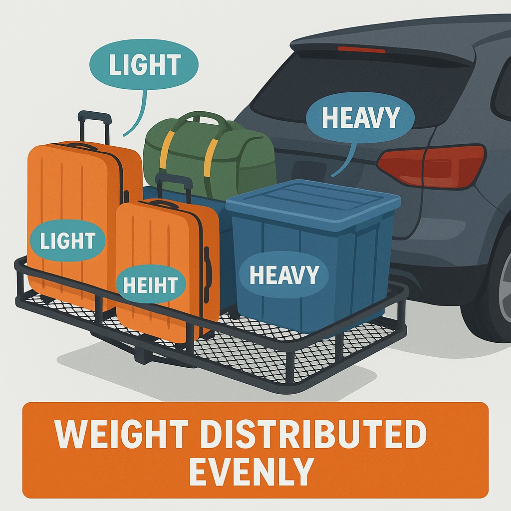 hitch cargo carrier loaded evenly