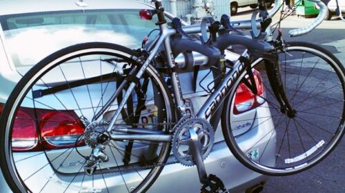 car bike rack in the city